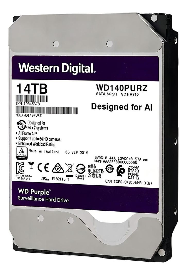 Disco Duro Interno Western Digital Wd Purple Wd140purz 14tb-2