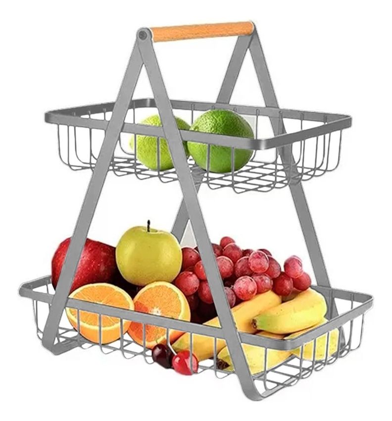 Rack Organizador Multiuso Y Decorativo 2 Niveles Gris-0