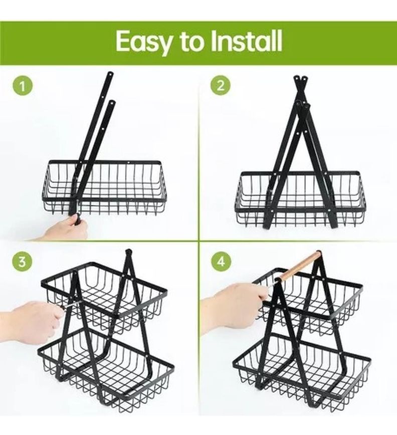 Rack Organizador Multiuso Y Decorativo 2 Niveles Gris-2