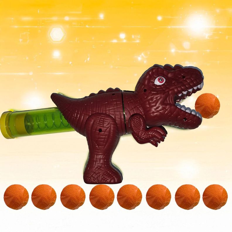Dinopistola de aire a presión+9 pelotas dinosaurio Bordo-1