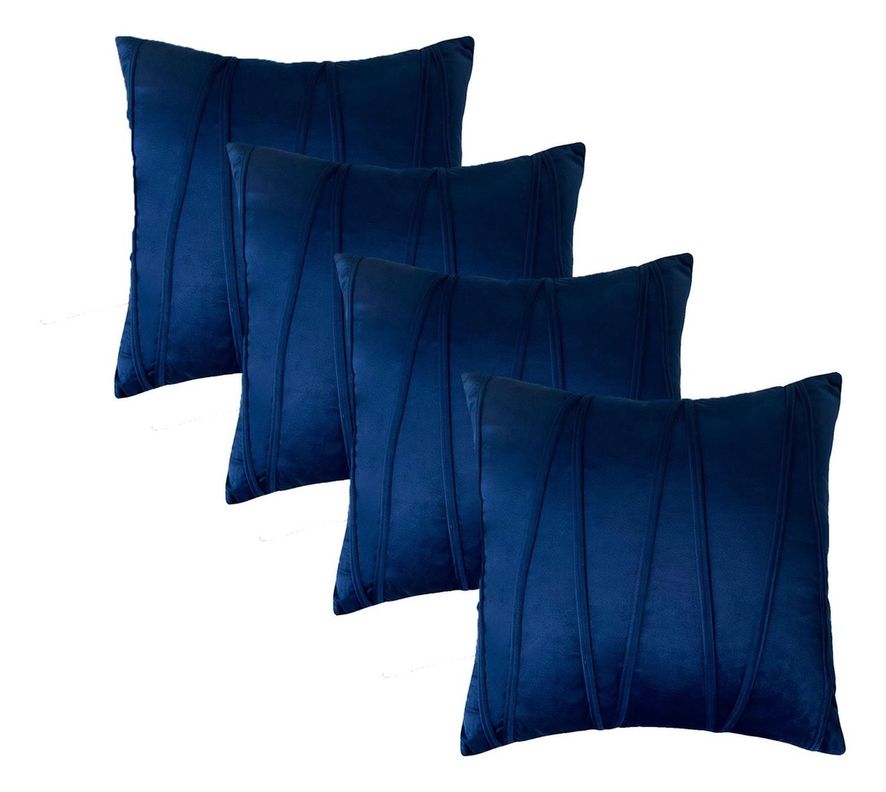 Fundas De Cojin Decorativa 45x45 Lineas Azul PACK 4 U-2