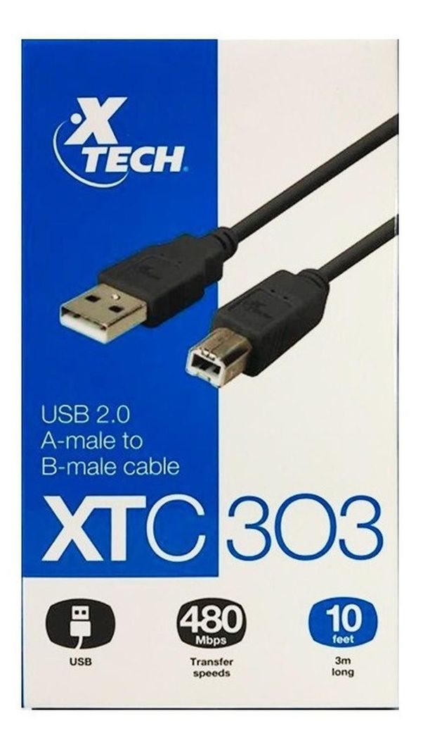 Cable Para Impresoras Usb 2.0 Xtech Xtc 303-1