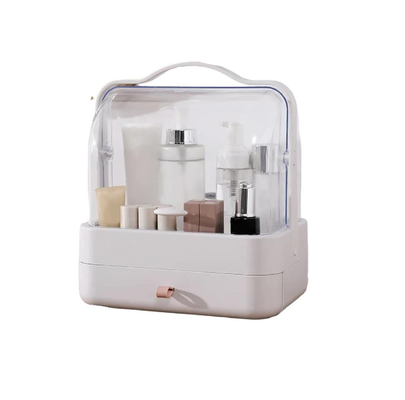 Cosmetiquero Con Tapa Abatible Estilo Elegante Cajonera Blanco-0