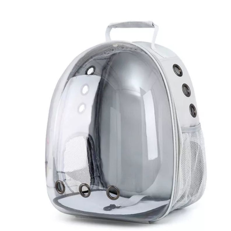 Mochila Transportadora Para Mascotas Tamaño Color Gris-0