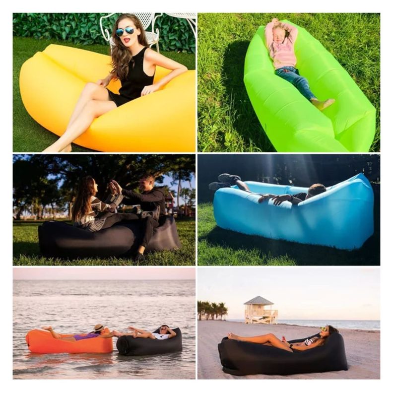 Banana Sofa Inflable Para Acampar Negro-1