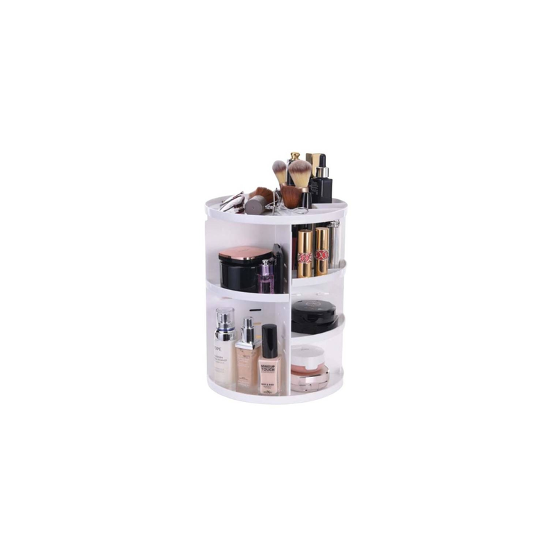 Organizador De Maquillaje Cosmetiquero Giratorio Blanco 360-0