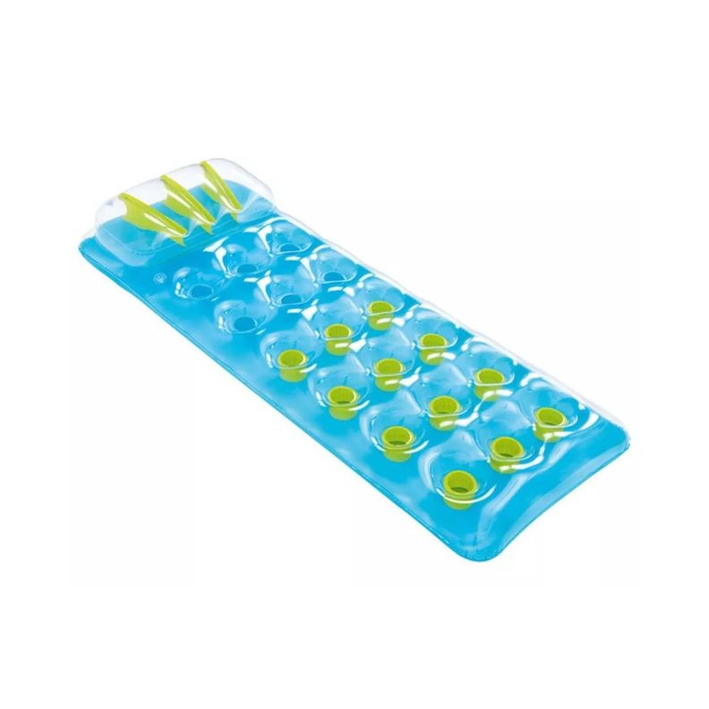 Flotador  Inflable Con Agujero Portavaso Celeste-0