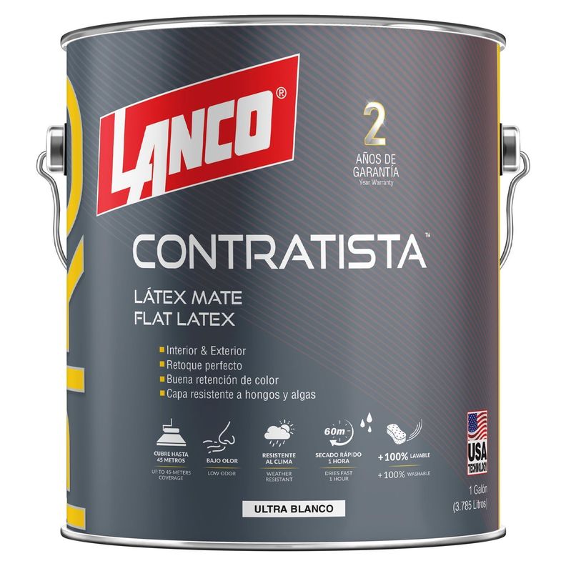 Pintura latex lanco pro contratista 1 GL Blanco