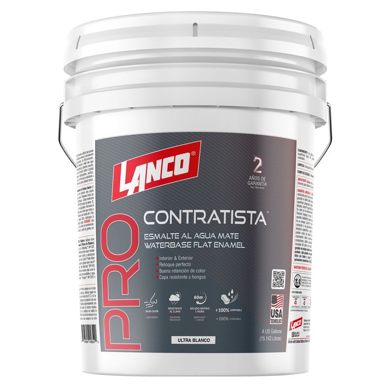 Esmalte al agua lanco pro contratista Tineta 4 GL