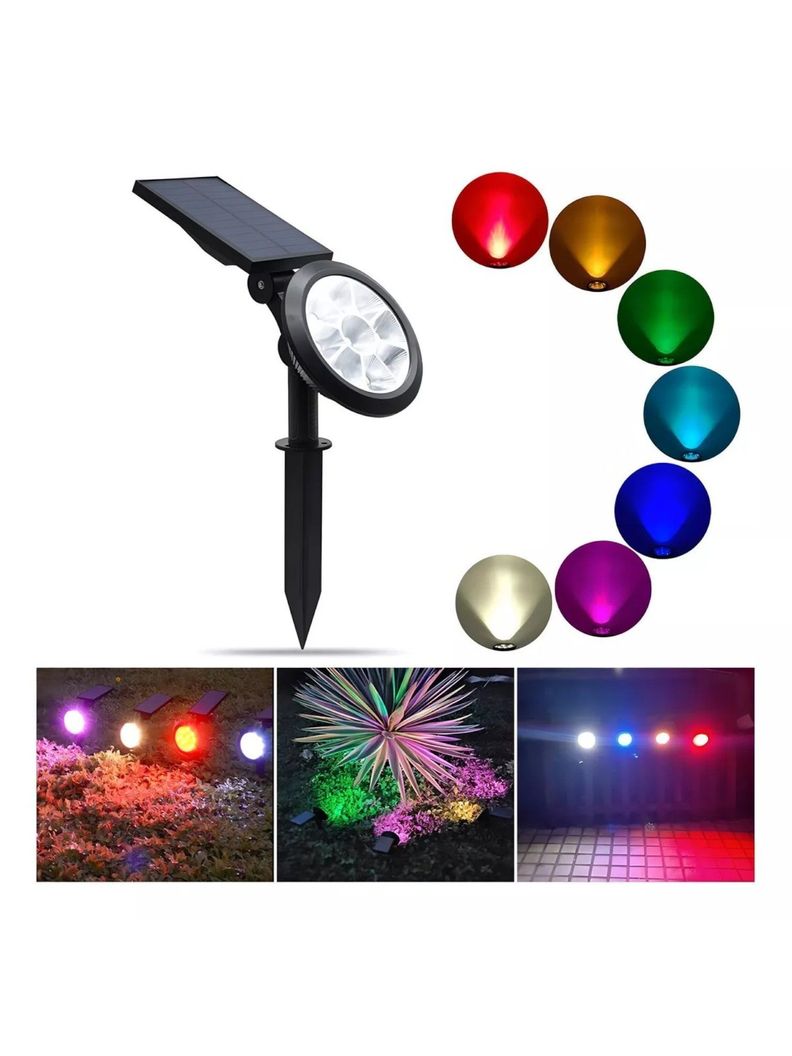 9 Led Solar Césped Luz Foco Al Aire Libre Jardín Color Negro-1