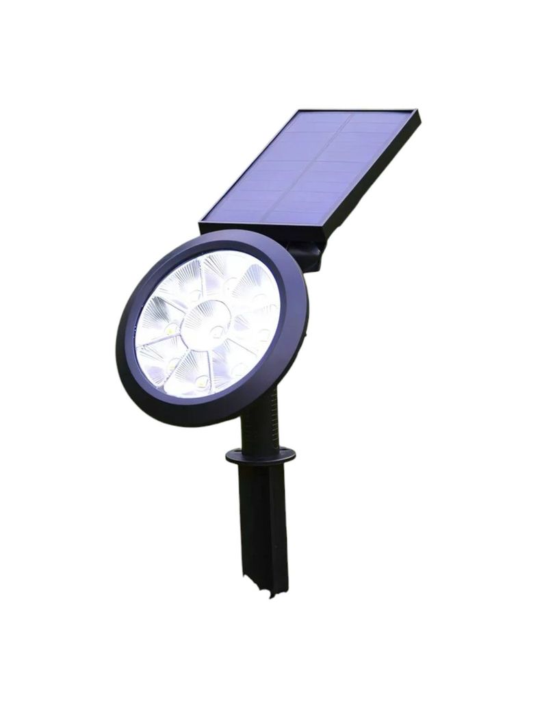 9 Led Solar Césped Luz Foco Al Aire Libre Jardín Color Negro-2