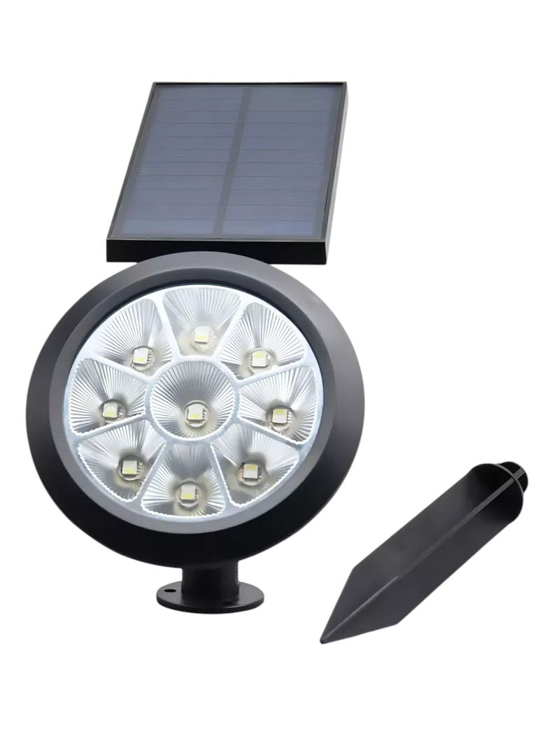 9 Led Solar Césped Luz Foco Al Aire Libre Jardín Color Negro-3