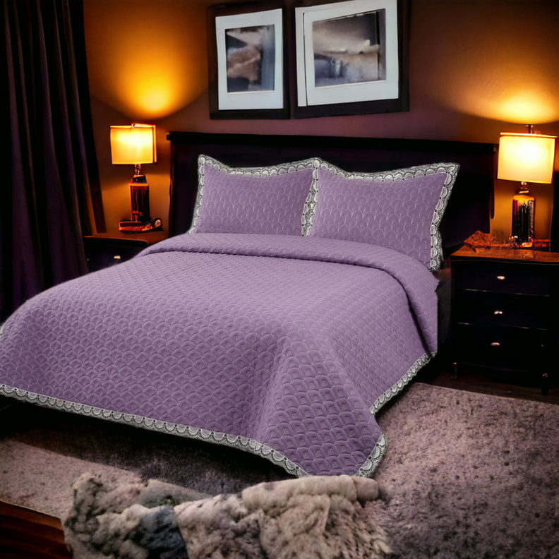CUBRECAMA QUILT DE VERANO BORDADO DE 2 PLAZAS-1
