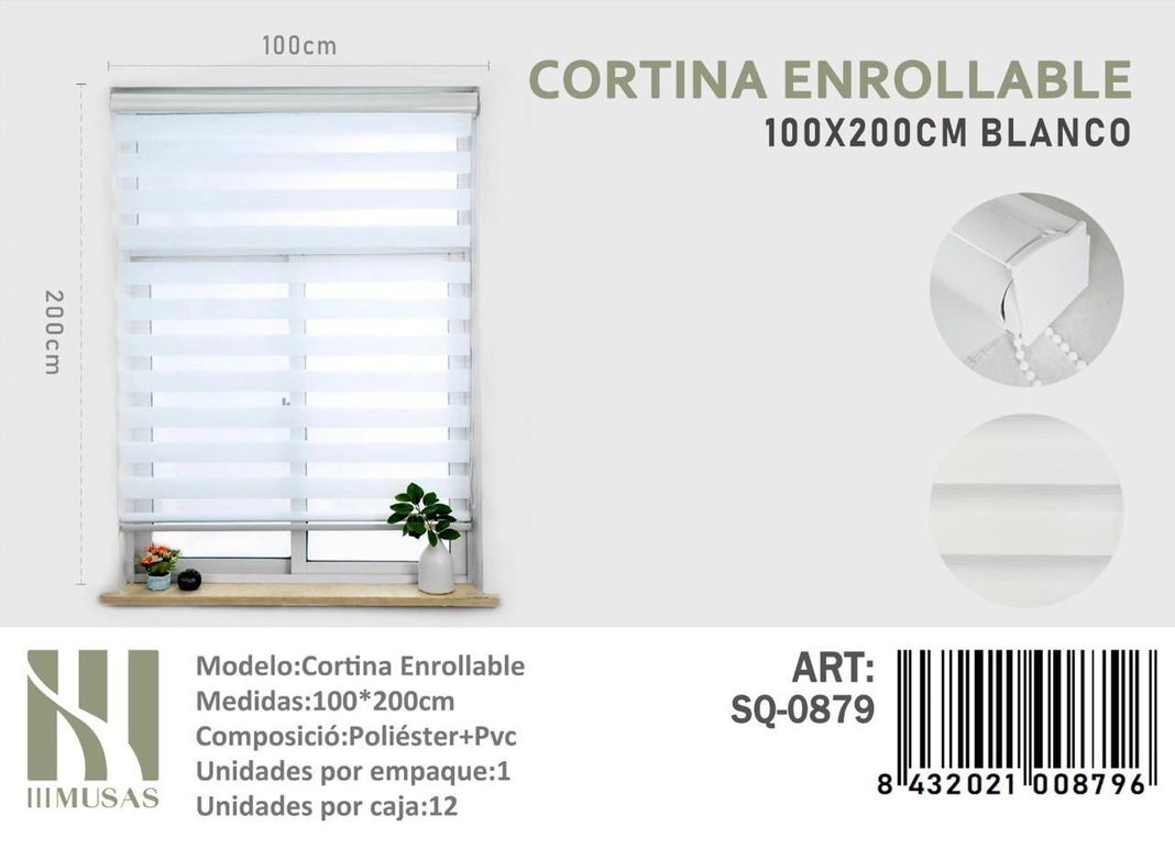 Cortina Roller Lisa Color (duo) 100*200cm Color-2