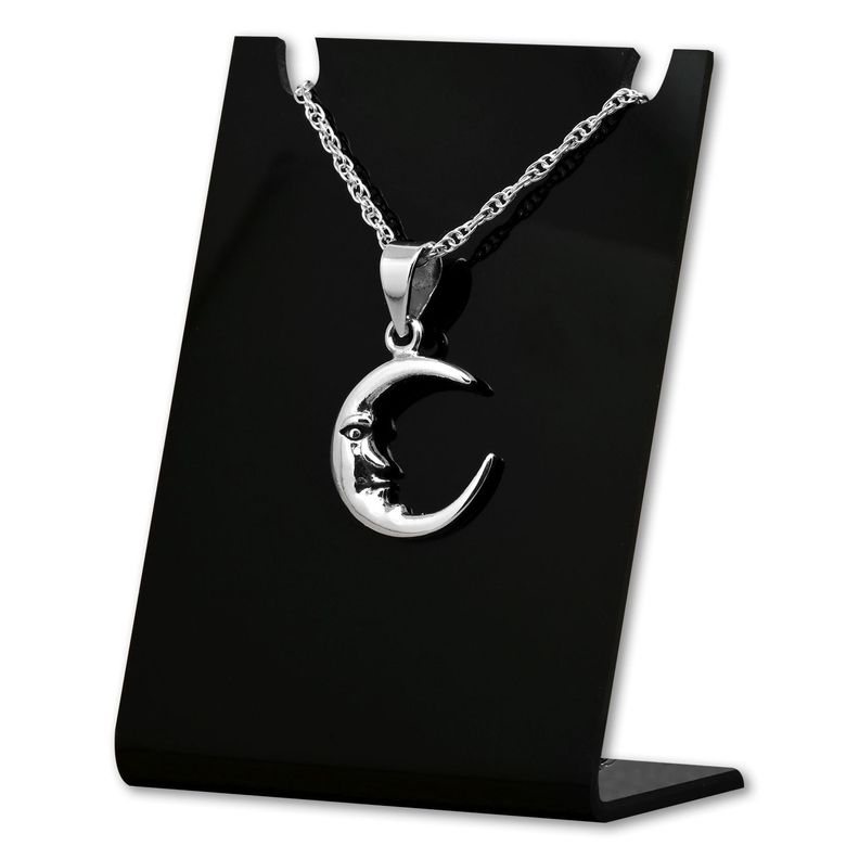 Colgante luna pequeña en plata fina 950, con cadena-0