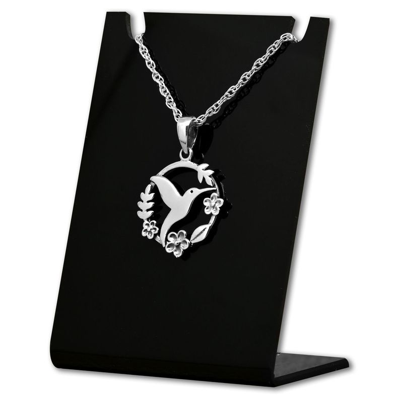 Colgante de colibri en plata fina, con cadena-0