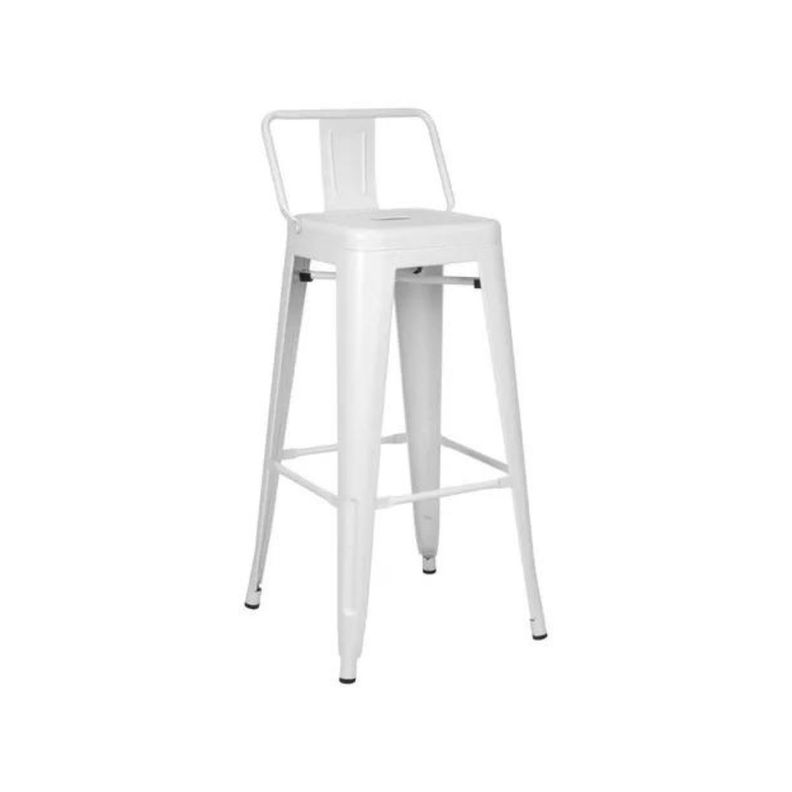 Pack 4 Pisos Taburetes Tolix, 77 Cm Respaldo Bajo- Blanco-0