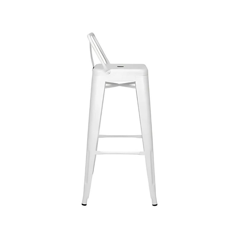 Pack 4 Pisos Taburetes Tolix, 77 Cm Respaldo Bajo- Blanco-1