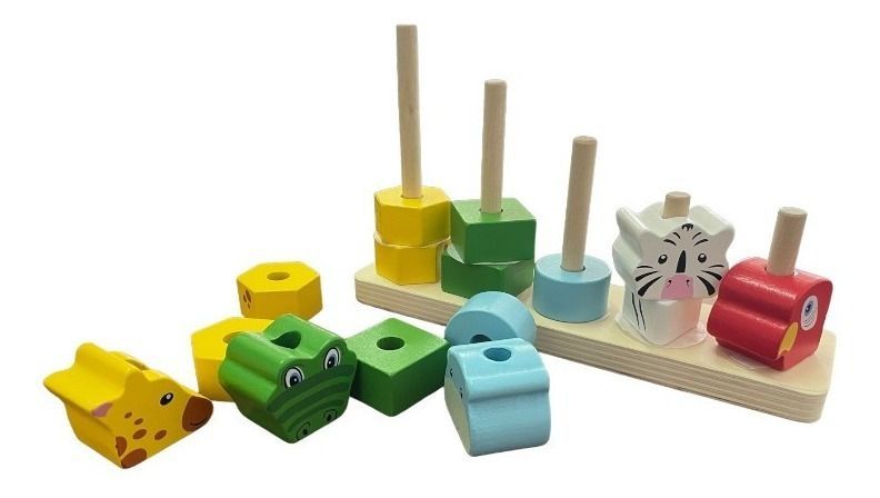 Juego De Encaje Y Motricidad Fina Para Niños En Madera-0