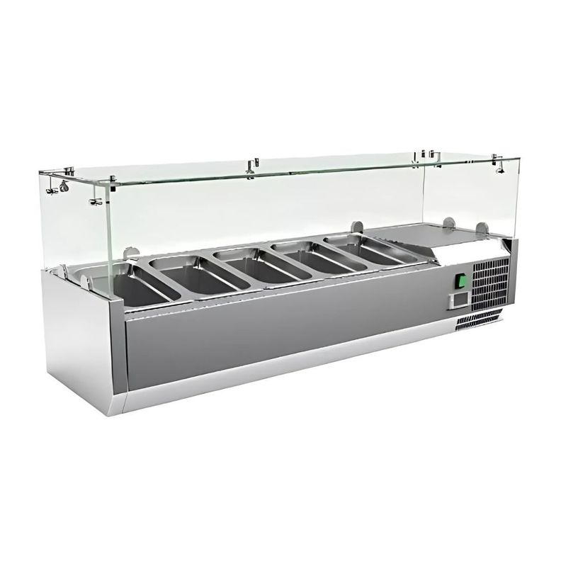 Vitrina Refrigerada Salsera Sobremesa 140cm, BOZZO Negro