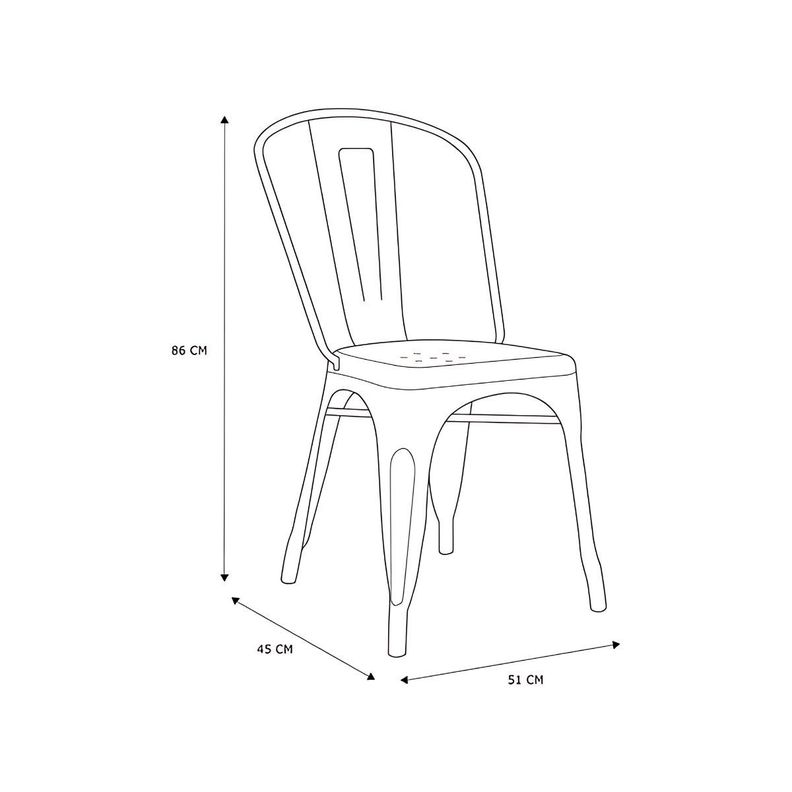 Pack 4 Sillas Tolix Color Gris, Comedor, Evento, Restaurant-2
