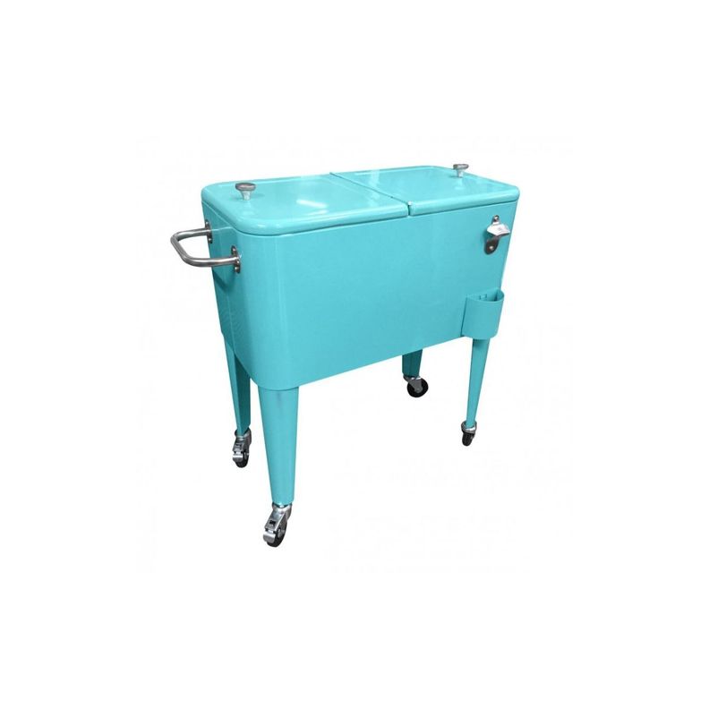 Cooler Retro Metalico Con Ruedas 60 Lts- TURQUESA-0