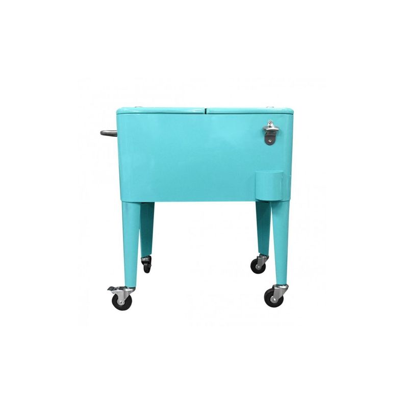 Cooler Retro Metalico Con Ruedas 60 Lts- TURQUESA-1