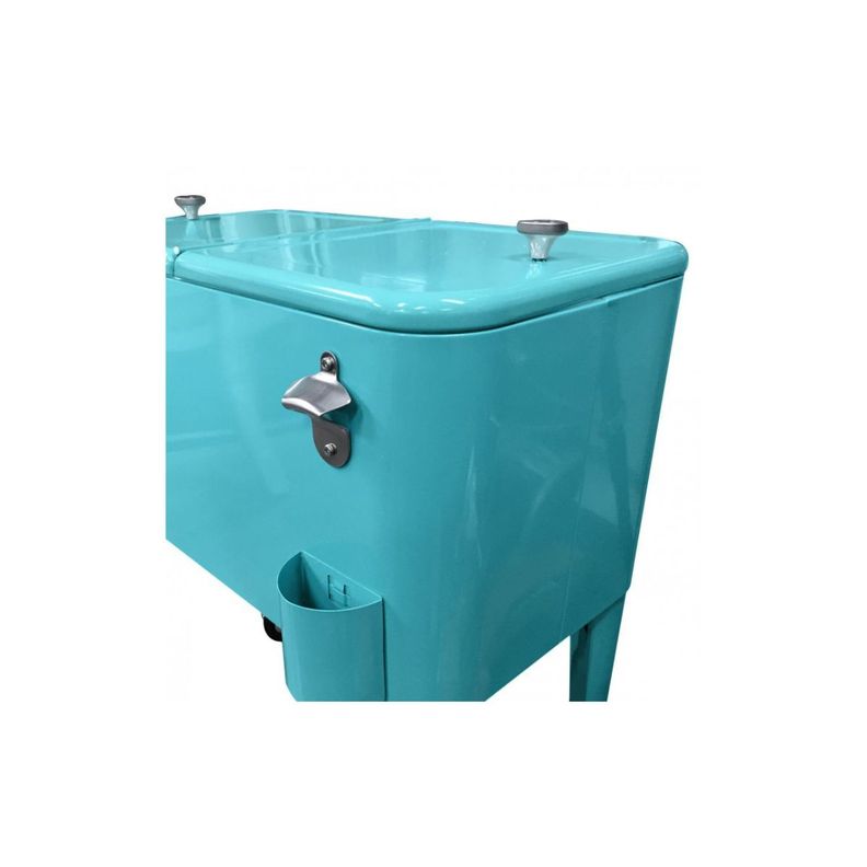 Cooler Retro Metalico Con Ruedas 60 Lts- TURQUESA-2
