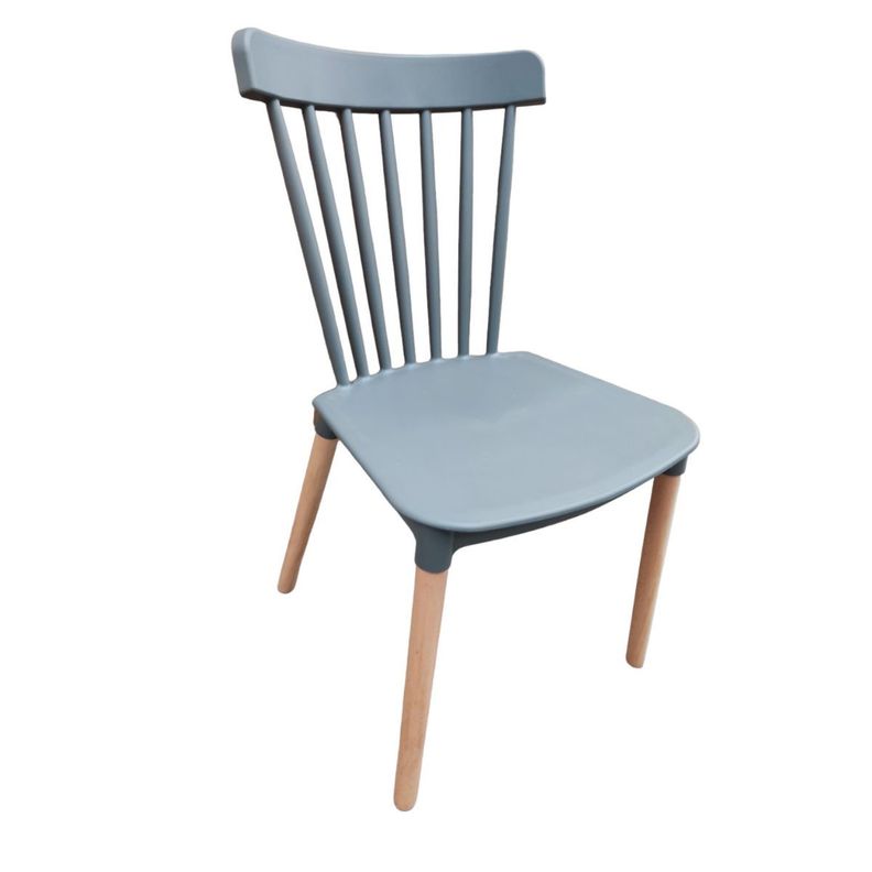Pack 6 Sillas Windsor Comedor, Terraza, Restaurant- Gris Oscuro-0