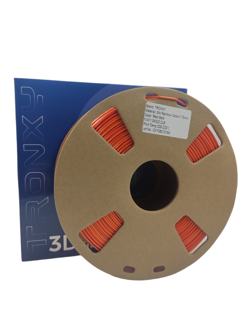 Filamento 3d Pla Seda Arcoiris Tronxy De 1.75mm Y 1kg-  RED/GOLD-1