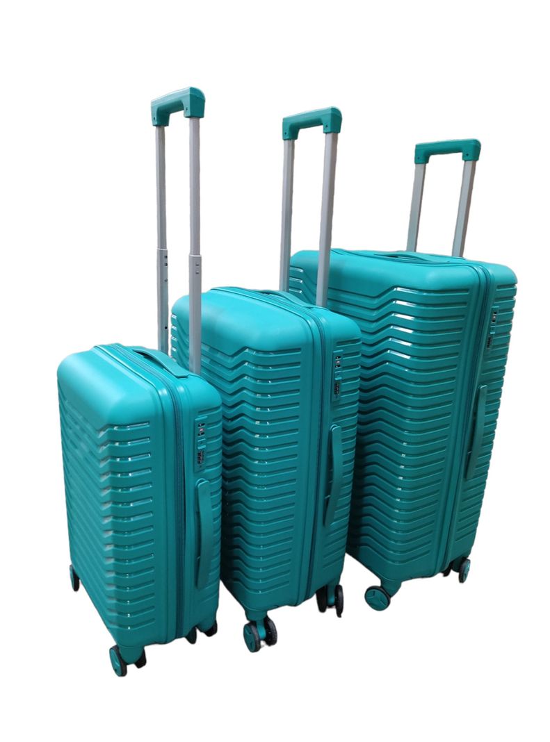 Set 3 Maletas Abs Ruedas 360° Medidas Estándar Premium- VERDE ESMERALDA-0