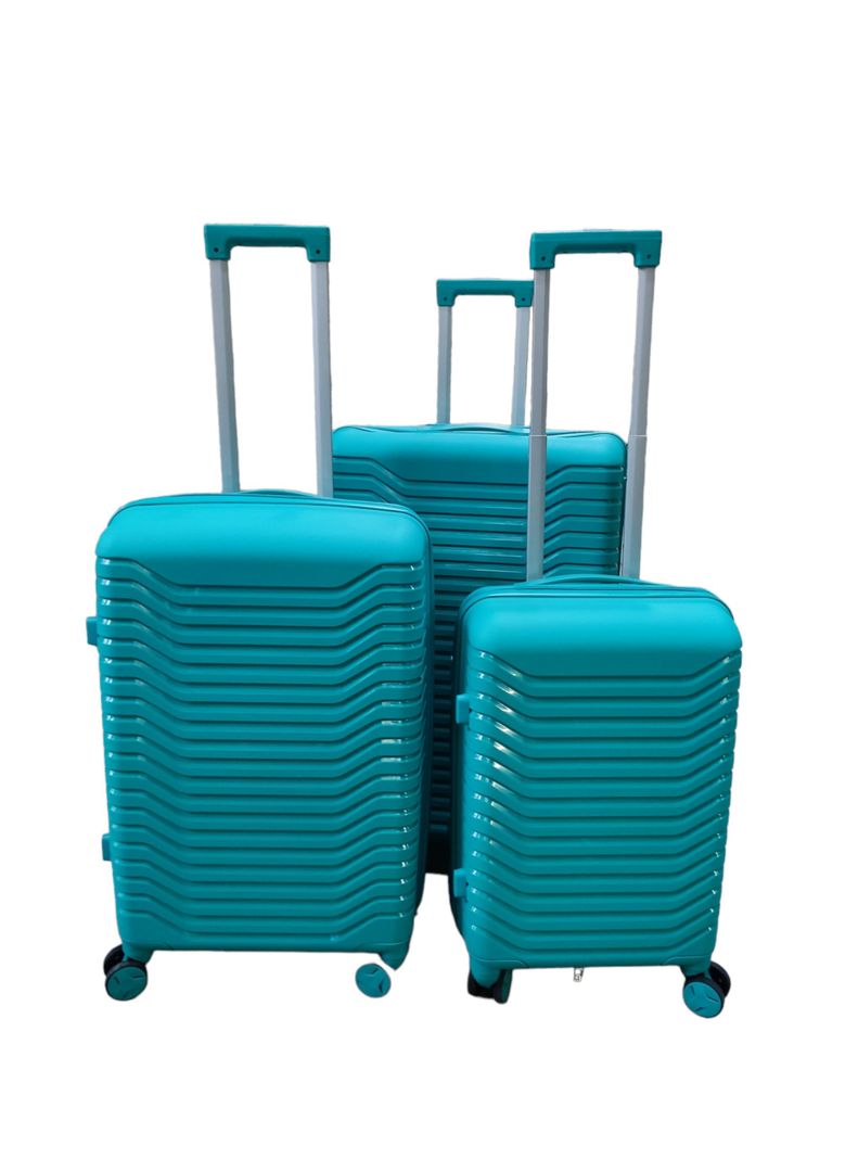 Set 3 Maletas Abs Ruedas 360° Medidas Estándar Premium- VERDE ESMERALDA-1