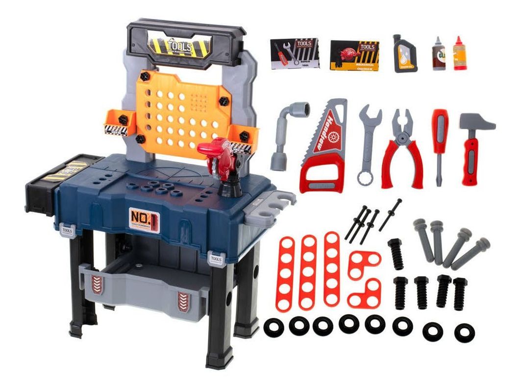Set Juego Banco De Herramientas 2 En 1, 65 Piezas Mesa Azul-2