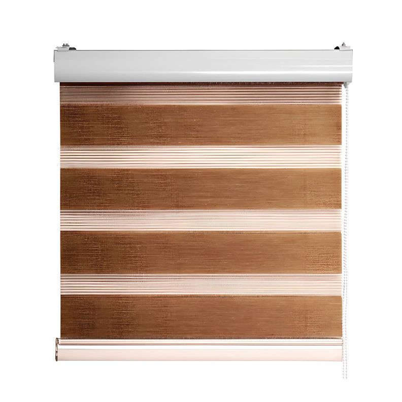 Cortina Roller Zebra Blackout 120x120cm - Café-1
