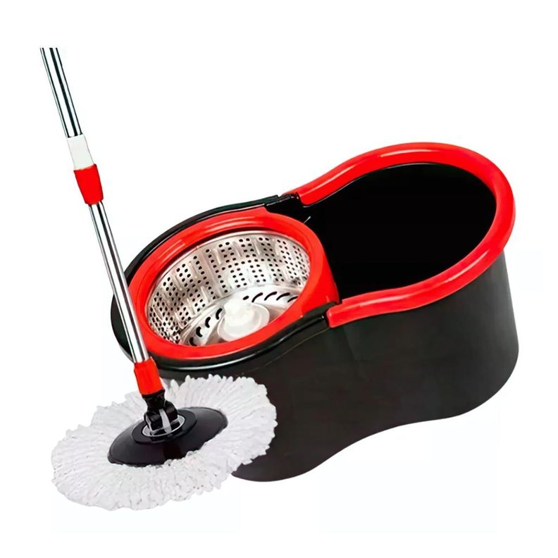 Mopa Giratoria Spin 360° Acero Inoxidable + 3 Mopa Repuesto-0