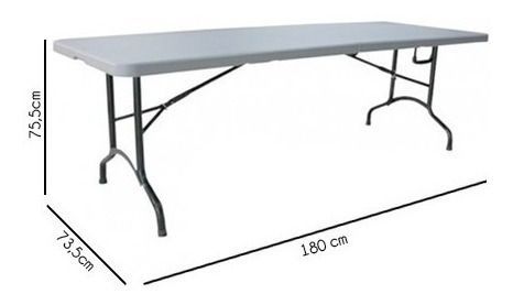 Mesa Plegable Maleta 180cm, Arma Fácil Blanca-2