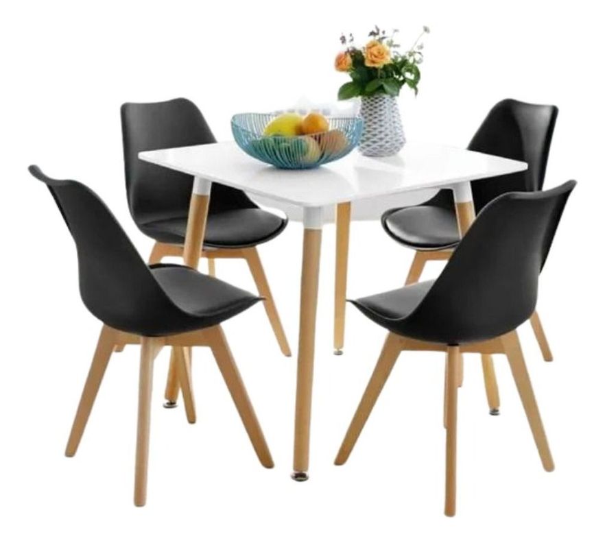 Pack 4 Sillas Tulip Color Negro, Comedor, Bar, Negocio-2