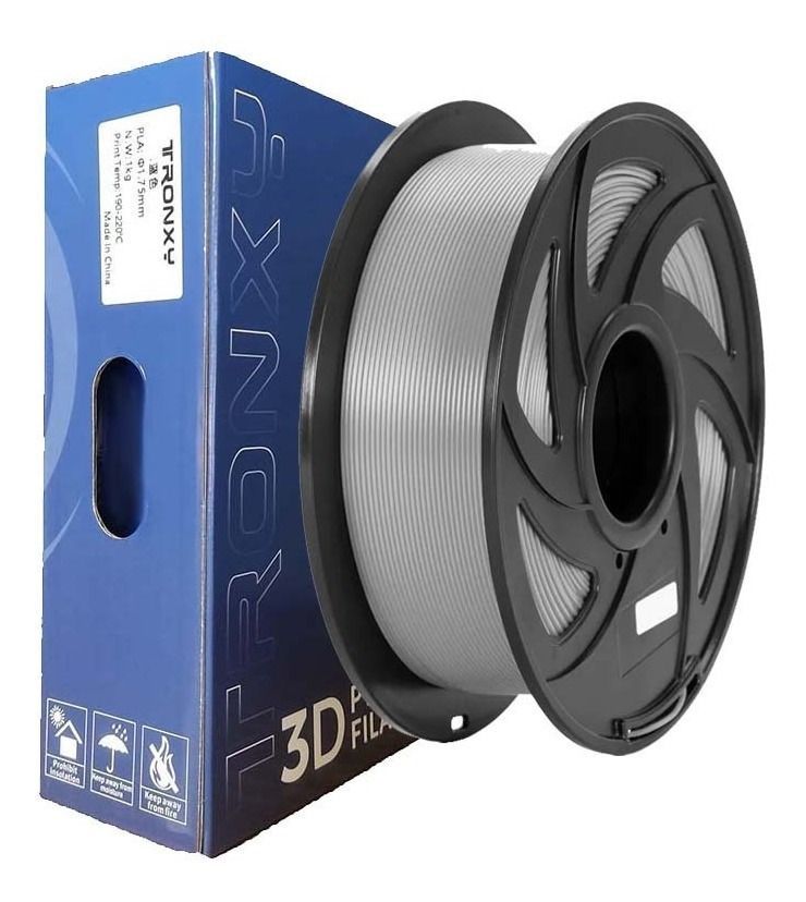 Filamento 3d Pla Tronxy De 1.75mm Y 1kg Plata-0