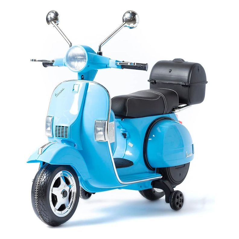 Moto Scooter Eléctrica Piaggio Vespa, Original, Niños- Azul Claro-0