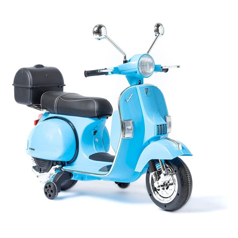 Moto Scooter Eléctrica Piaggio Vespa, Original, Niños- Azul Claro-1