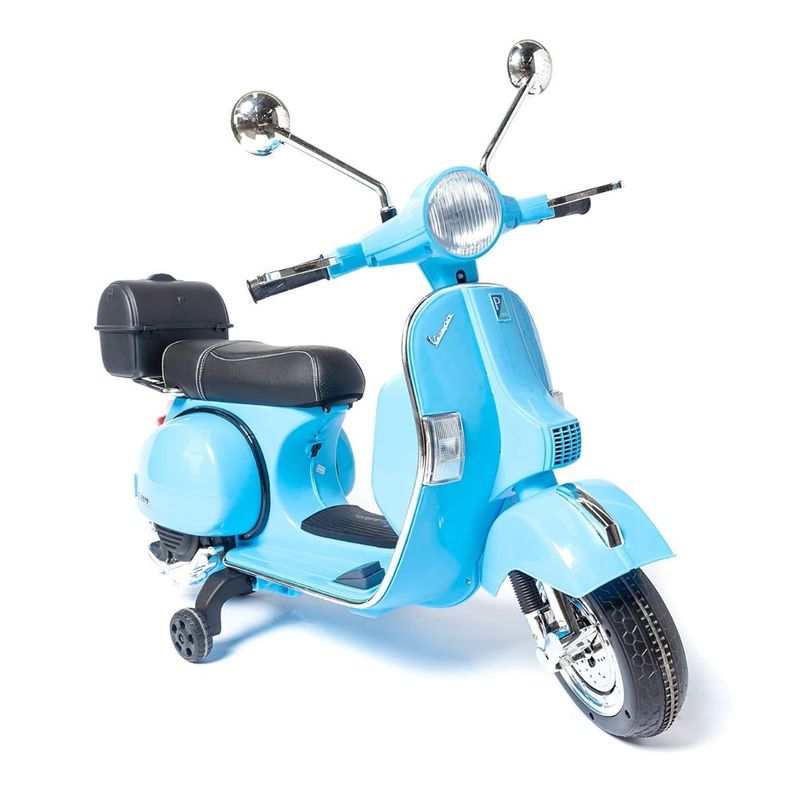 Moto Scooter Eléctrica Piaggio Vespa, Original, Niños- Azul Claro-2