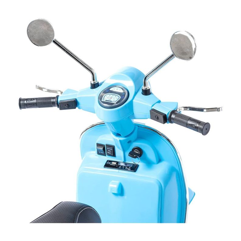 Moto Scooter Eléctrica Piaggio Vespa, Original, Niños- Azul Claro-3