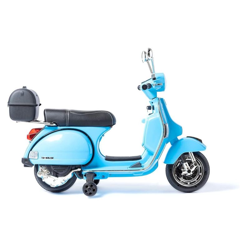 Moto Scooter Eléctrica Piaggio Vespa, Original, Niños- Azul Claro-4