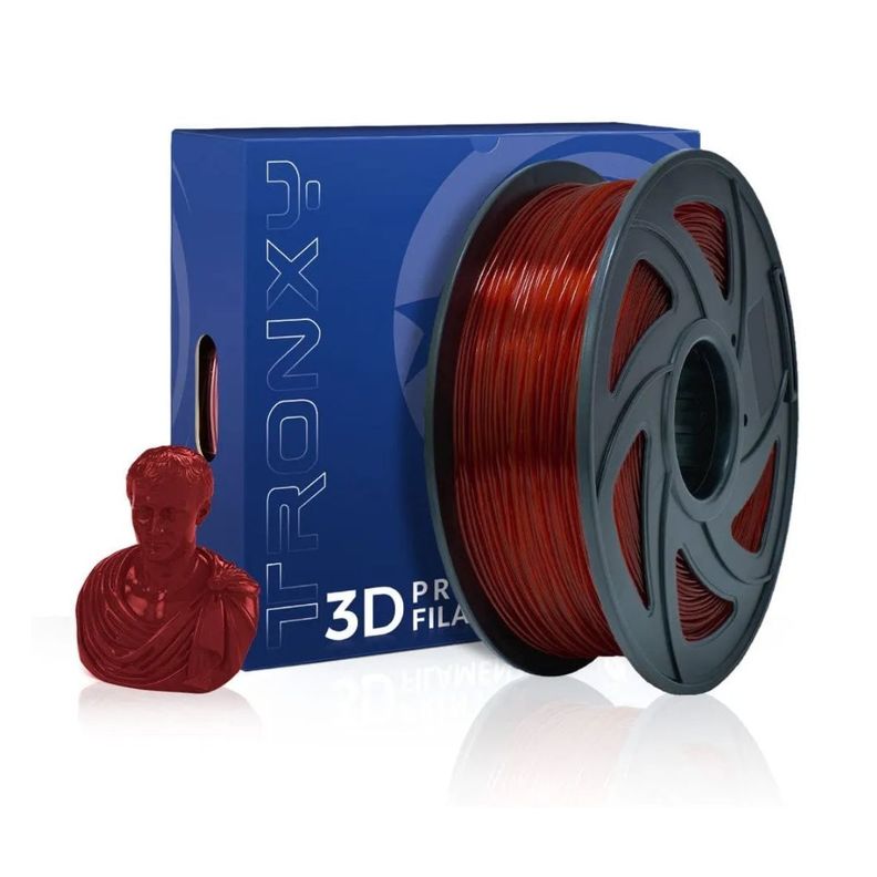 Filamento 3d Petg Tronxy De 1.75mm Y 1kg- ROJO TRANSPARENTE-0
