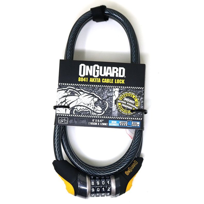 Candado OnGuard Clave Espiral Akita 185cmX12mm-1