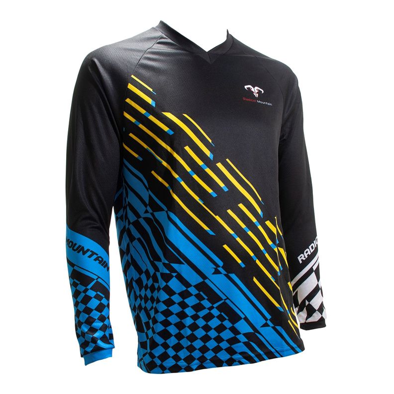 Jersey MTB Negro Azul M Radical Mountain-0