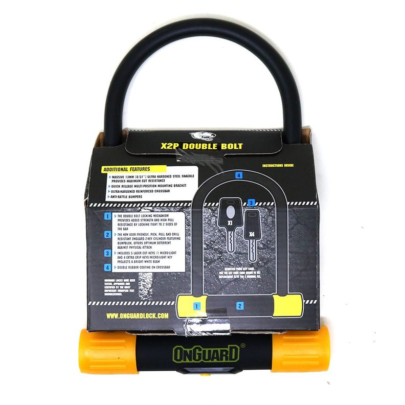 Candado OnGuard Llave U-Lock Bulldog ATB 127X230mm-5