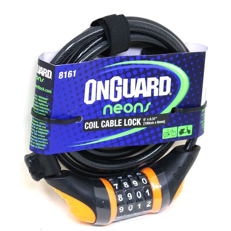 Candado OnGuard Clave Espiral NS 180cmX8mm Orange-0