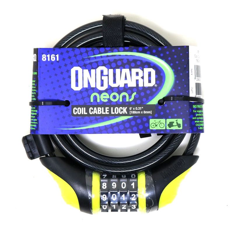 Candado OnGuard Clave Espiral NS 180cmX8mm Orange-4