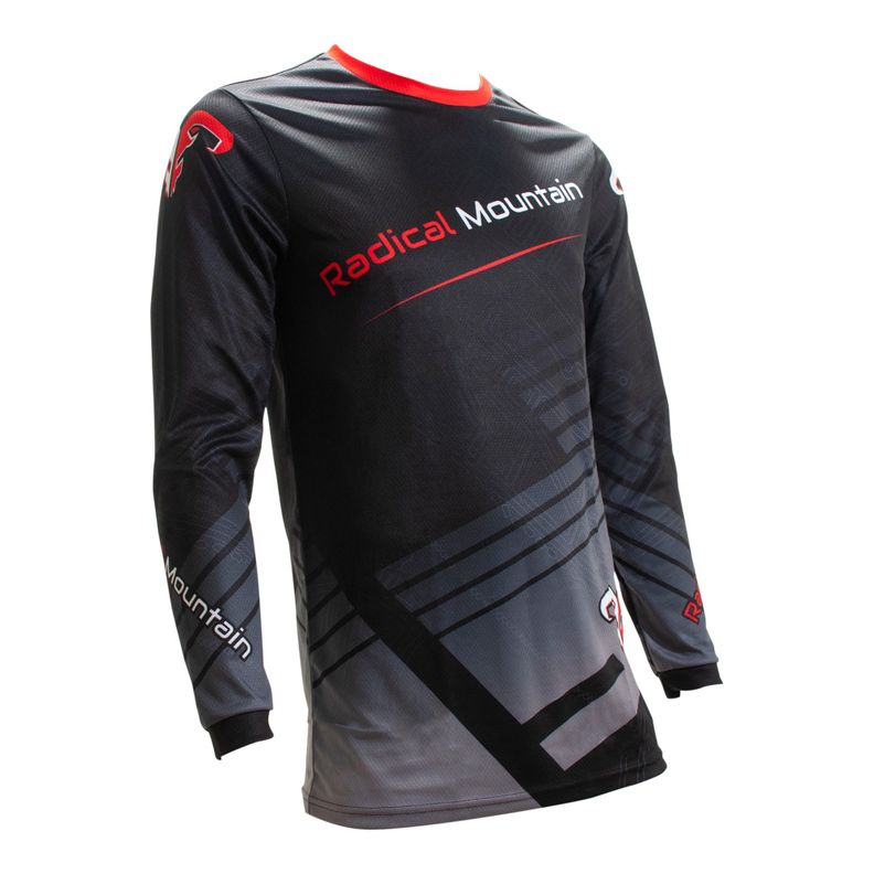 Jersey MTB Negro Rojo L Radical Mountain-0